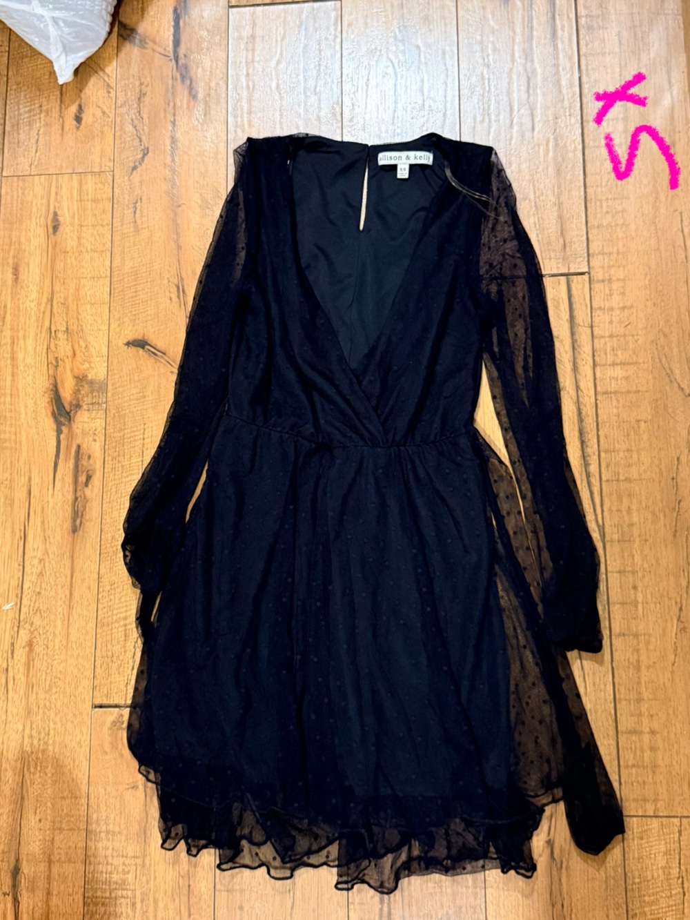 Black Sheer Dot Midi Dress